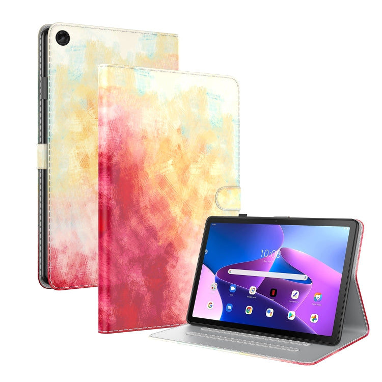 Watercolor Pattern Skin Feel Magnetic Leather Tablet Case, For Lenovo Tab M10 Plus 10.6 3rd Gen.