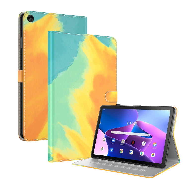 Watercolor Pattern Skin Feel Magnetic Leather Tablet Case, For Lenovo Tab M10 Plus 10.6 3rd Gen.