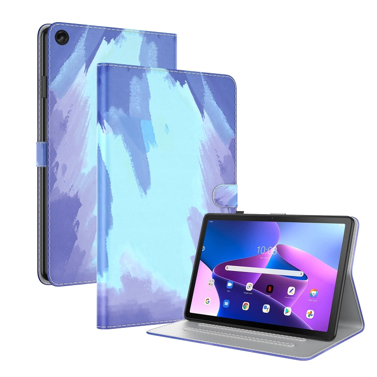 Watercolor Pattern Skin Feel Magnetic Leather Tablet Case, For Lenovo Tab M10 Plus 10.6 3rd Gen.