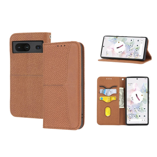 Woven Texture Stitching Magnetic PU Leather Phone Case, For Google Pixel 7, For Nokia G21 / G11, For Google Pixel 7 Pro, For Kyocera Android One S9 / Digno Sanga Edition, For Samsung Galaxy M23 / F23 5G Japanese Version, For OPPO Realme C31 4G Global  ...