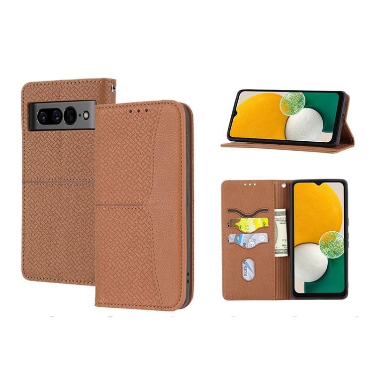 Woven Texture Stitching Magnetic PU Leather Phone Case, For Google Pixel 7, For Nokia G21 / G11, For Google Pixel 7 Pro, For Kyocera Android One S9 / Digno Sanga Edition, For Samsung Galaxy M23 / F23 5G Japanese Version, For OPPO Realme C31 4G Global  ...