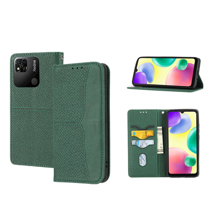 Woven Texture Stitching Magnetic PU Leather Phone Case, For Xiaomi Redmi 10A, For Xiaomi Poco M4 Pro, For Xiaomi Redmi Note 11E, For Xiaomi Redmi 10 5G, For Samsung Galaxy A03s 164.2mm US Version