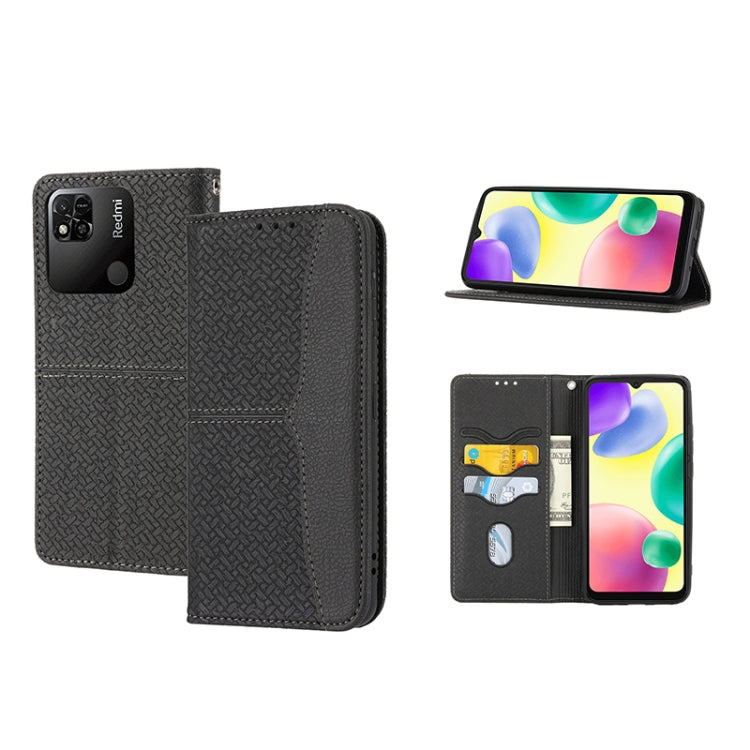 Woven Texture Stitching Magnetic PU Leather Phone Case, For Xiaomi Redmi 10A, For Xiaomi Poco M4 Pro, For Xiaomi Redmi Note 11E, For Xiaomi Redmi 10 5G, For Samsung Galaxy A03s 164.2mm US Version