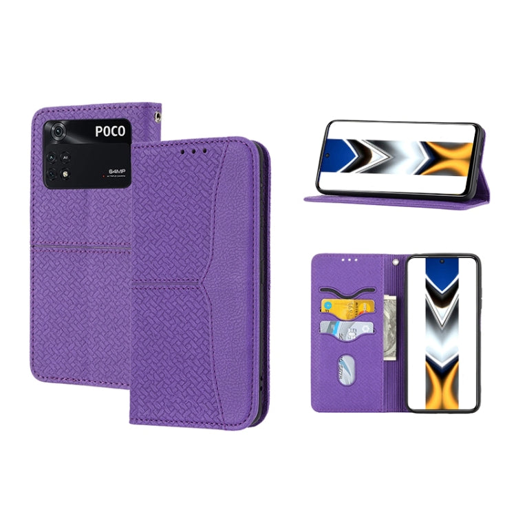 Woven Texture Stitching Magnetic PU Leather Phone Case, For Xiaomi Redmi 10A, For Xiaomi Poco M4 Pro, For Xiaomi Redmi Note 11E, For Xiaomi Redmi 10 5G, For Samsung Galaxy A03s 164.2mm US Version