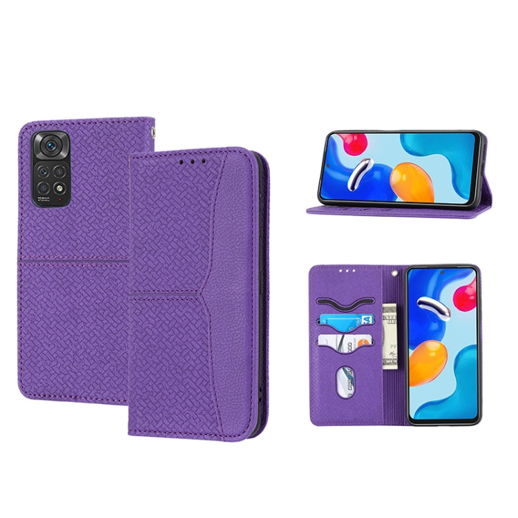 Woven Texture Stitching Magnetic PU Leather Phone Case, For Xiaomi Redmi 10A, For Xiaomi Poco M4 Pro, For Xiaomi Redmi Note 11E, For Xiaomi Redmi 10 5G, For Samsung Galaxy A03s 164.2mm US Version