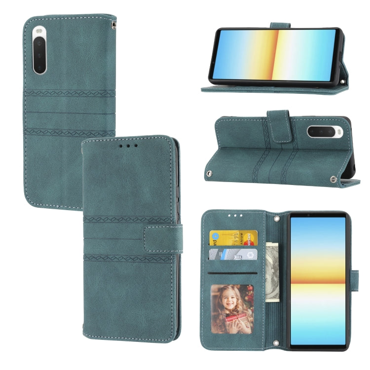 Embossed Striped Magnetic Buckle Horizontal Flip Phone Leather Case, For Samsung Galaxy M23 / F23 5G Japanese Version, For Sony Xperia 10 IV, For Sony Xperia 1 IV, For Xiaomi Redmi 10A, For Xiaomi Redmi 10C 4G Global, For Motorola Moto G Stylus 5G 2022...