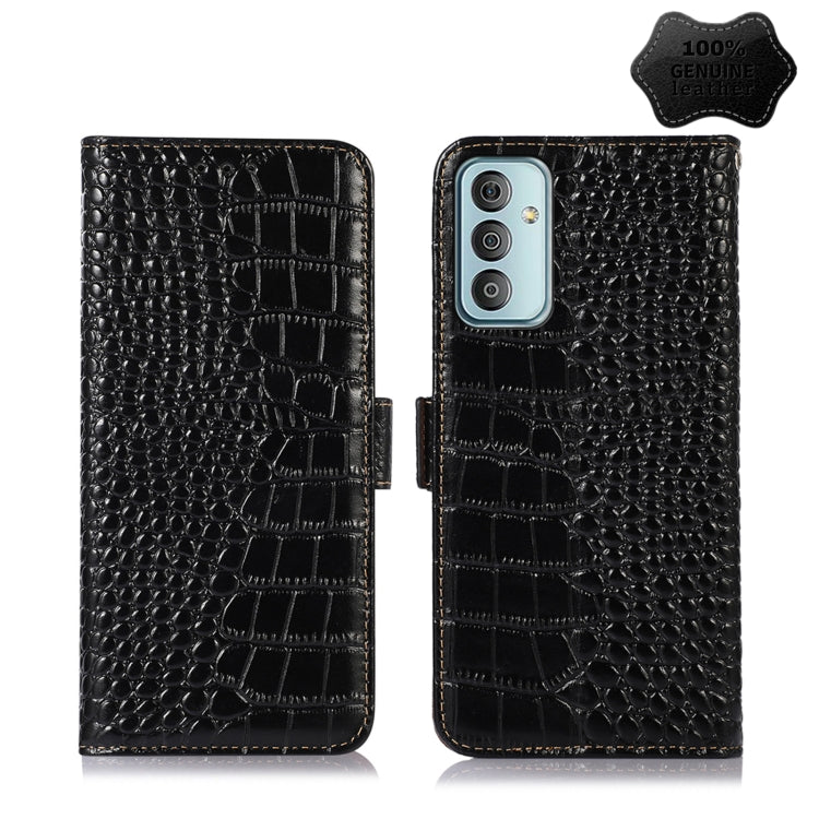 Crocodile Top Layer Cowhide Leather Phone Case, For Alcatel 1B 2022, For Nokia X100, For OPPO Reno7 4G Global/F21 Pro 4G, For Xiaomi Redmi 10A / 9C, For Samsung Galaxy F23 5G / M23, For Samsung Galaxy M33 5G, For Samsung Galaxy M53 5G, For Xiaomi 12 Pr...