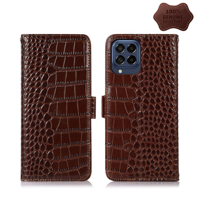 Crocodile Top Layer Cowhide Leather Phone Case, For Alcatel 1B 2022, For Nokia X100, For OPPO Reno7 4G Global/F21 Pro 4G, For Xiaomi Redmi 10A / 9C, For Samsung Galaxy F23 5G / M23, For Samsung Galaxy M33 5G, For Samsung Galaxy M53 5G, For Xiaomi 12 Pr...