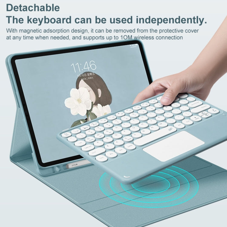 Round Cap Bluetooth Keyboard Leather Case with Pen Slot for Samsung Galaxy Tab S6 Lite / S7 / A7 10.4 2020, For Samsung Galaxy Tab S6 Lite
