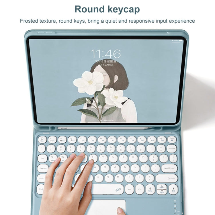 Round Cap Bluetooth Keyboard Leather Case with Pen Slot for Samsung Galaxy Tab S6 Lite / S7 / A7 10.4 2020, For Samsung Galaxy Tab S6 Lite