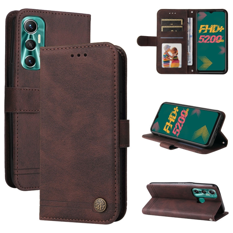 Skin Feel Life Tree Metal Button Leather Phone Case, For Tecno Camon 18 Premier, For Tecno Camon 18 / 18 Pro, For Infinix Hot 11s, For Infinix Hot 11s NFC, For Infinix Hot 11, For Infinix Smart 6, For Infinix Note 11 Pro / 11S / X697                   ...