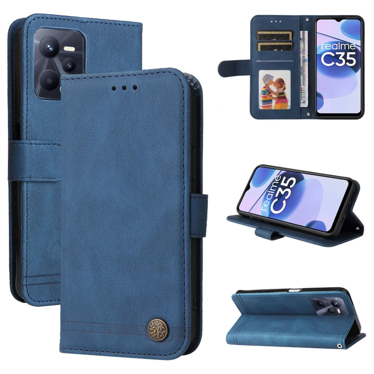 Skin Feel Life Tree Metal Button Leather Phone Case, For OPPO Realme C35, For OPPO Reno7 SE 5G, For OPPO A96 5G / Reno7 Z 5G / OnePlus Nord N20 5G, For vivo Y55 / Y75 / T1 5G