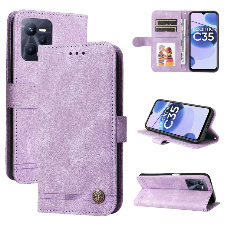 Skin Feel Life Tree Metal Button Leather Phone Case, For OPPO Realme C35, For OPPO Reno7 SE 5G, For OPPO A96 5G / Reno7 Z 5G / OnePlus Nord N20 5G, For vivo Y55 / Y75 / T1 5G