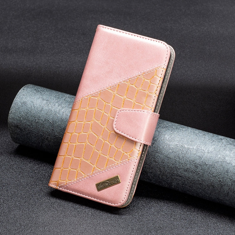 Color Block Crocodile Texture Leather Phone Case, For Xiaomi Poco M4 Pro, For Xiaomi Poco M4 Pro 5G