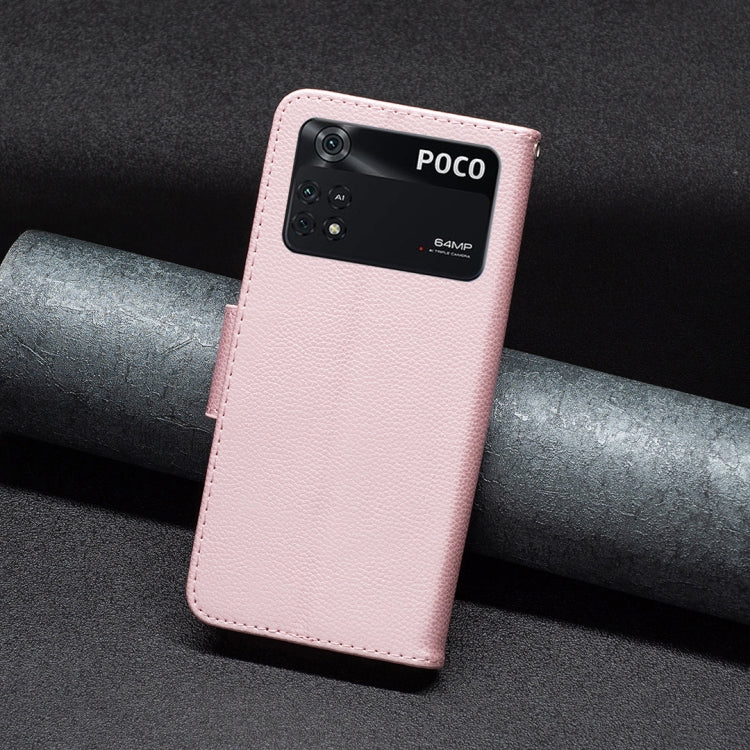Litchi Texture Pure Color Leather Phone Case, For Xiaomi Poco M4 Pro, For Xiaomi Poco M4 Pro 5G