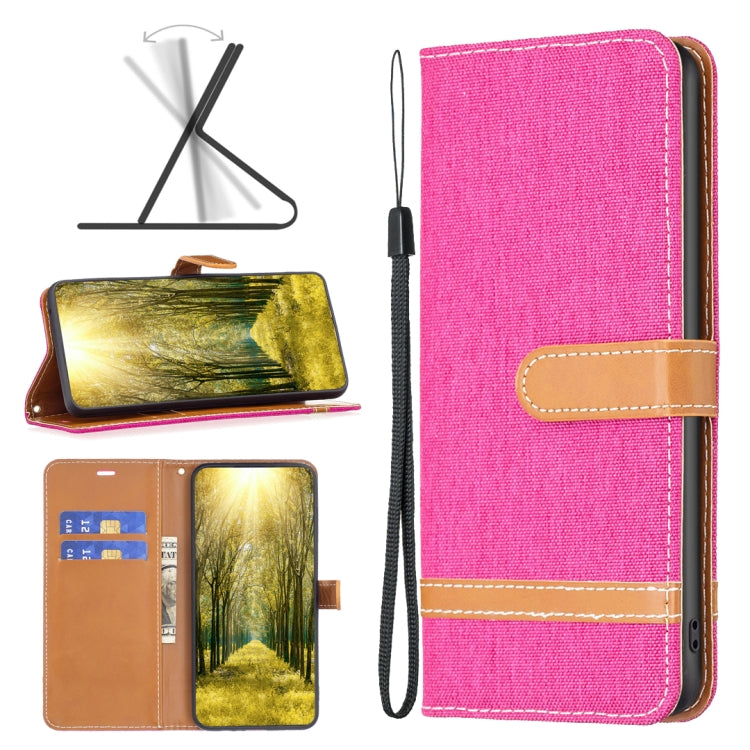 Color Block Denim Texture Leather Phone Case, For Xiaomi Poco M4 Pro, For Xiaomi Poco M4 Pro 5G