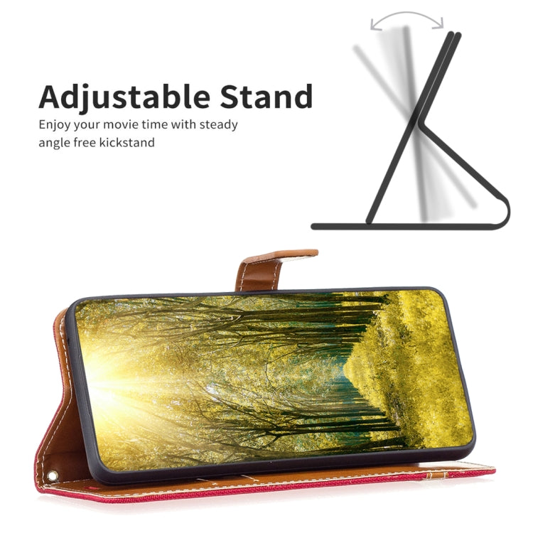 Color Block Denim Texture Leather Phone Case, For Xiaomi Poco M4 Pro, For Xiaomi Poco M4 Pro 5G