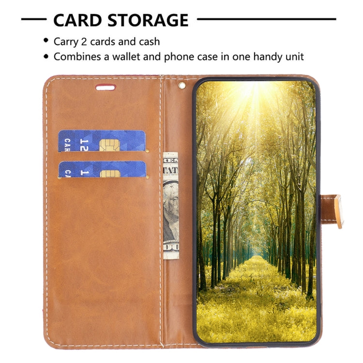 Color Block Denim Texture Leather Phone Case, For Xiaomi Poco M4 Pro, For Xiaomi Poco M4 Pro 5G