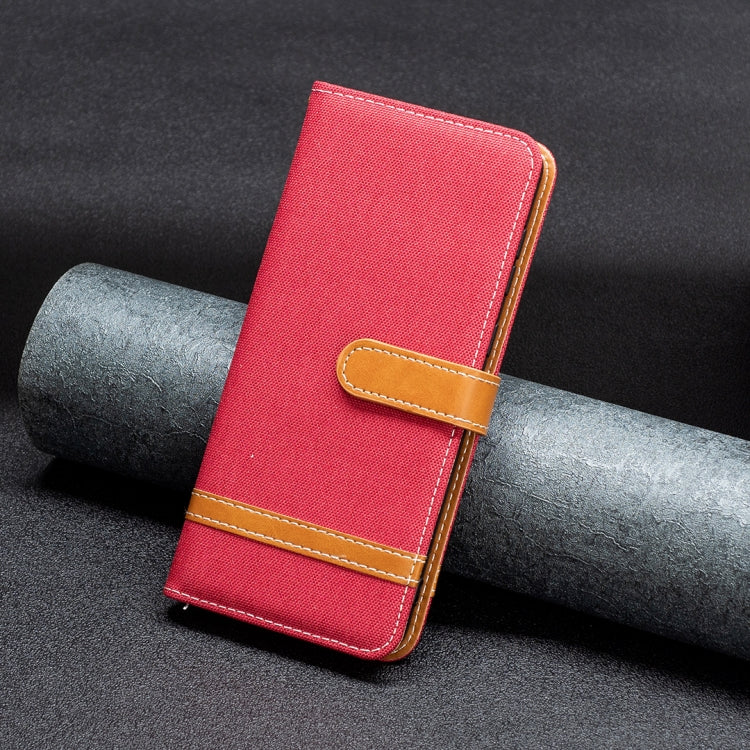 Color Block Denim Texture Leather Phone Case, For Xiaomi Poco M4 Pro, For Xiaomi Poco M4 Pro 5G