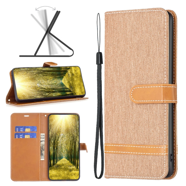 Color Block Denim Texture Leather Phone Case, For Xiaomi Poco M4 Pro, For Xiaomi Poco M4 Pro 5G