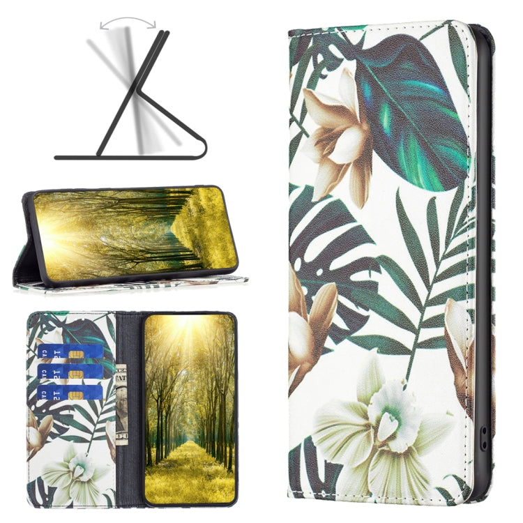 Invisible Magnetic Painted Leather Phone Case, For Xiaomi Poco M4 Pro, For Xiaomi Poco M4 Pro 5G
