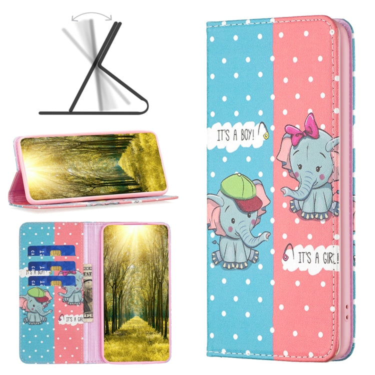 Invisible Magnetic Painted Leather Phone Case, For Xiaomi Poco M4 Pro, For Xiaomi Poco M4 Pro 5G