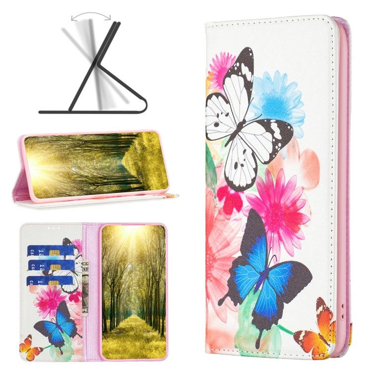 Invisible Magnetic Painted Leather Phone Case, For Xiaomi Poco M4 Pro, For Xiaomi Poco M4 Pro 5G