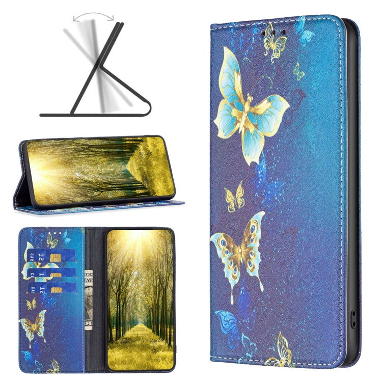 Invisible Magnetic Painted Leather Phone Case, For Xiaomi Poco M4 Pro, For Xiaomi Poco M4 Pro 5G