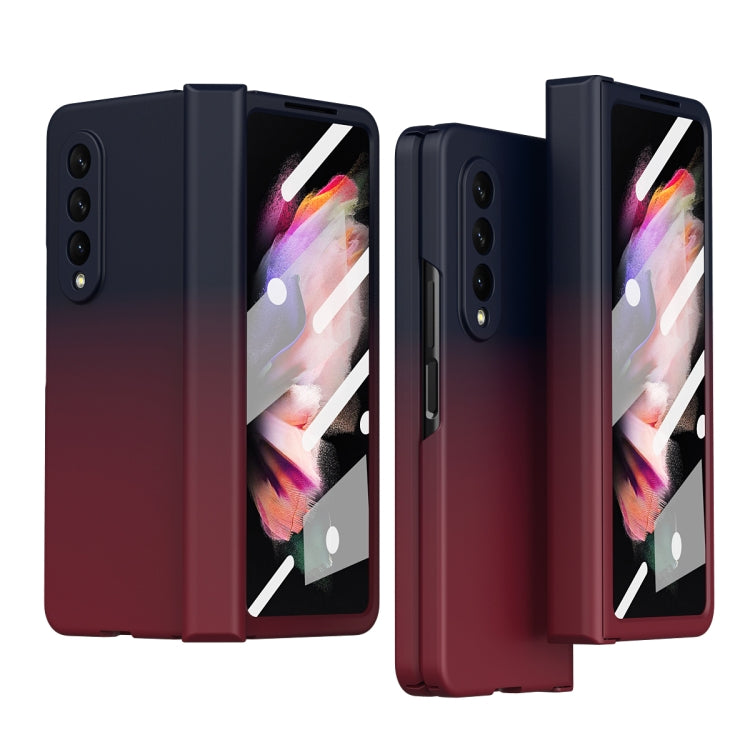 Gradient Color Hinge Flip Phone Case, For Samsung Galaxy Z Fold3 5G Without Film, For Samsung Galaxy Z Fold3 5G With Film
