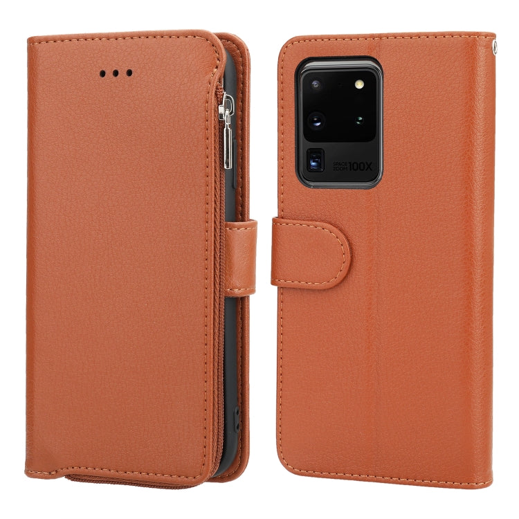 Microfiber Zipper Horizontal Flip Leather Case, For Samsung Galaxy S20 Ultra, For Samsung Galaxy S22 Ultra 5G, For Samsung Galaxy S21+ 5G, For Samsung Galaxy S21 Ultra 5G, For Samsung Galaxy Note20, For Samsung Galaxy A21s