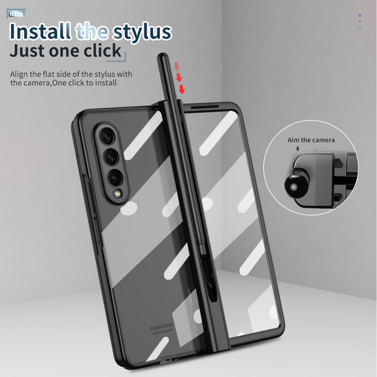 Electroplating Hinge Phone Case with Stylus, For Samsung Galaxy Z Fold3 5G
