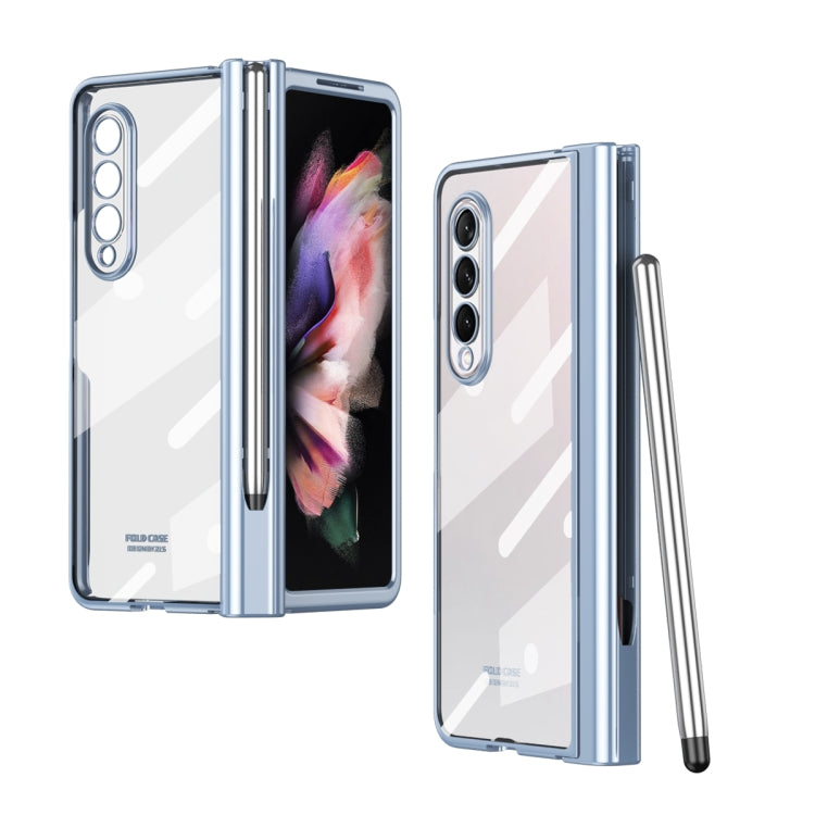 Electroplating Hinge Phone Case with Stylus, For Samsung Galaxy Z Fold3 5G