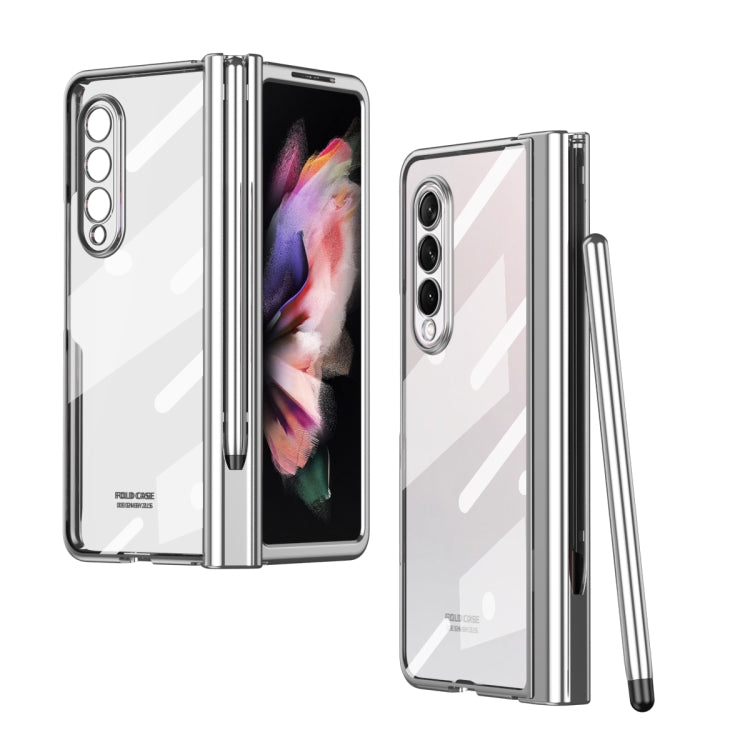 Electroplating Hinge Phone Case with Stylus, For Samsung Galaxy Z Fold3 5G