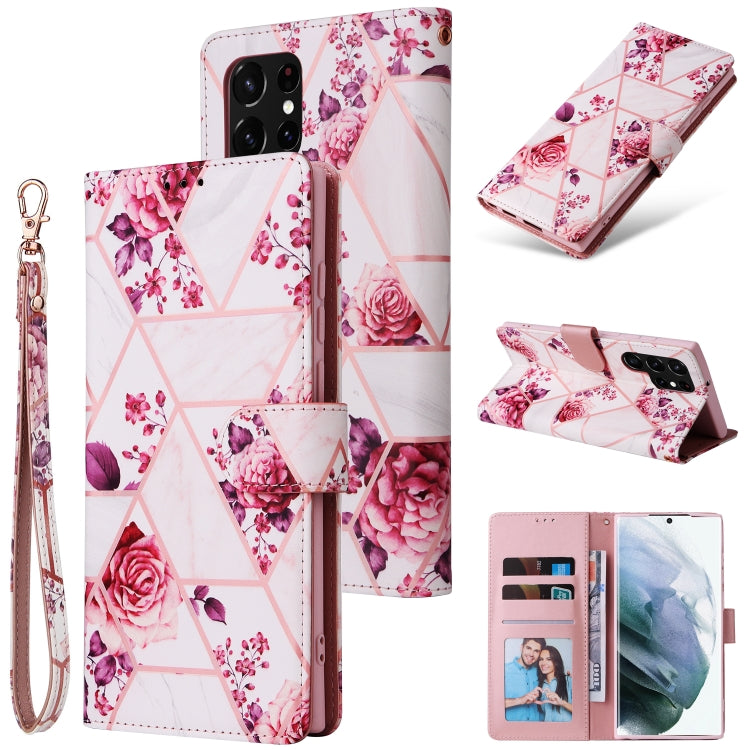 Marble Bronzing Stitching Leather Phone Case, For Samsung Galaxy S22 5G, For Samsung Galaxy S22+ 5G, For Samsung Galaxy S22 Ultra 5G, For Samsung Galaxy A13 5G, For Samsung Galaxy A33 5G, For Samsung Galaxy A53 5G