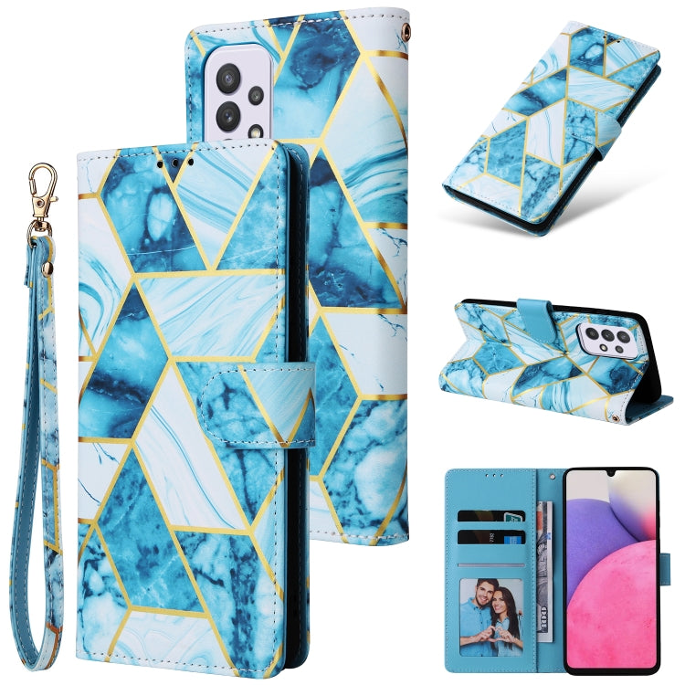 Marble Bronzing Stitching Leather Phone Case, For Samsung Galaxy S22 5G, For Samsung Galaxy S22+ 5G, For Samsung Galaxy S22 Ultra 5G, For Samsung Galaxy A13 5G, For Samsung Galaxy A33 5G, For Samsung Galaxy A53 5G