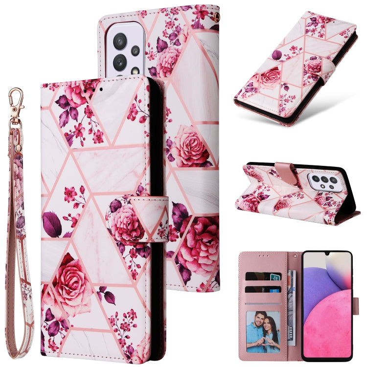 Marble Bronzing Stitching Leather Phone Case, For Samsung Galaxy S22 5G, For Samsung Galaxy S22+ 5G, For Samsung Galaxy S22 Ultra 5G, For Samsung Galaxy A13 5G, For Samsung Galaxy A33 5G, For Samsung Galaxy A53 5G