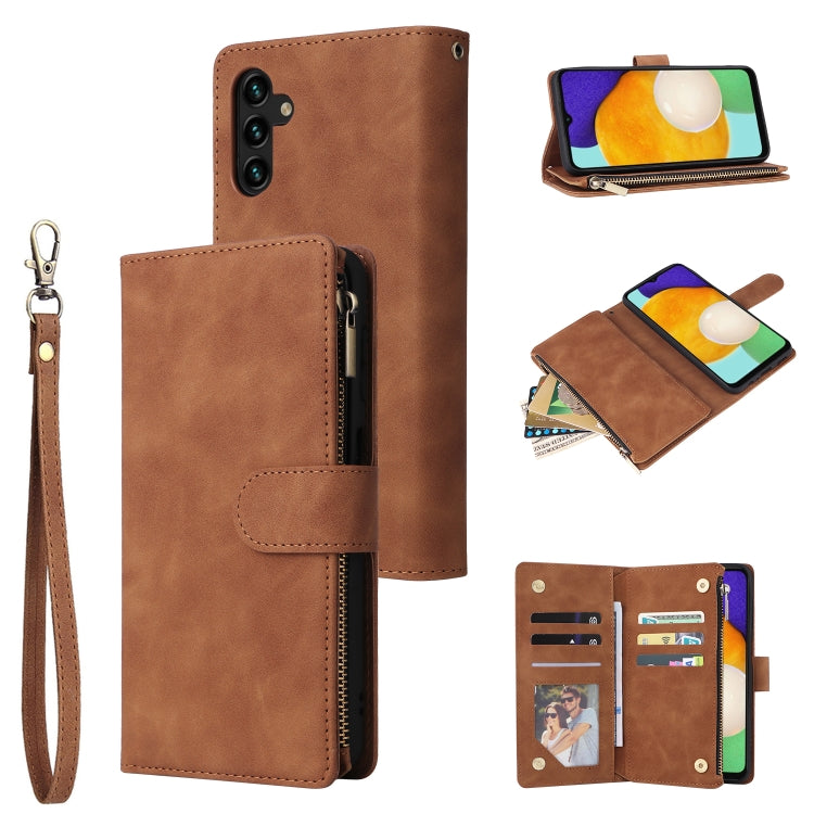 Multifunctional Frosted Zipper Wallet Leather Phone Case, For Samsung Galaxy S22+ 5G, For Samsung Galaxy A03s 166.5mm, For Samsung Galaxy A13 5G, For Samsung Galaxy A33 5G, For Samsung Galaxy A53 5G, For Xiaomi Redmi Note 11 Pro China                  ...