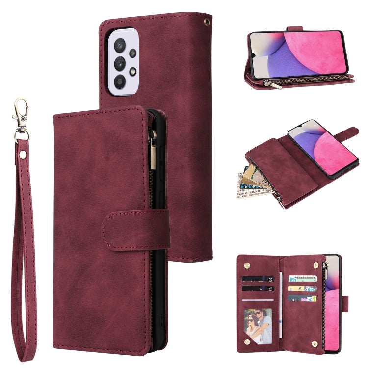 Multifunctional Frosted Zipper Wallet Leather Phone Case, For Samsung Galaxy S22+ 5G, For Samsung Galaxy A03s 166.5mm, For Samsung Galaxy A13 5G, For Samsung Galaxy A33 5G, For Samsung Galaxy A53 5G, For Xiaomi Redmi Note 11 Pro China                  ...