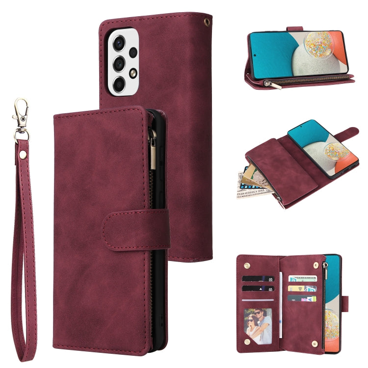 Multifunctional Frosted Zipper Wallet Leather Phone Case, For Samsung Galaxy S22+ 5G, For Samsung Galaxy A03s 166.5mm, For Samsung Galaxy A13 5G, For Samsung Galaxy A33 5G, For Samsung Galaxy A53 5G, For Xiaomi Redmi Note 11 Pro China                  ...