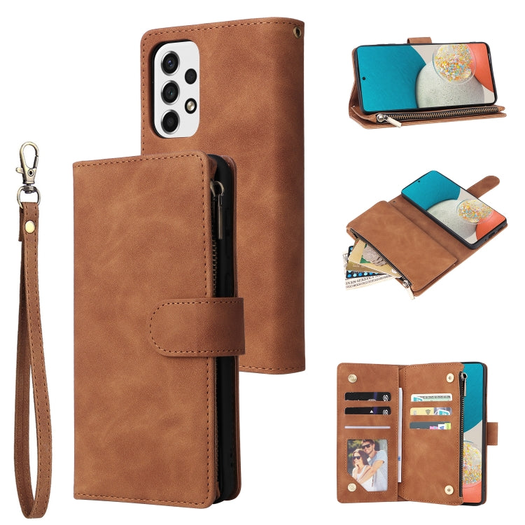 Multifunctional Frosted Zipper Wallet Leather Phone Case, For Samsung Galaxy S22+ 5G, For Samsung Galaxy A03s 166.5mm, For Samsung Galaxy A13 5G, For Samsung Galaxy A33 5G, For Samsung Galaxy A53 5G, For Xiaomi Redmi Note 11 Pro China                  ...