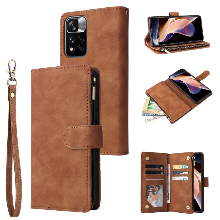 Multifunctional Frosted Zipper Wallet Leather Phone Case, For Samsung Galaxy S22+ 5G, For Samsung Galaxy A03s 166.5mm, For Samsung Galaxy A13 5G, For Samsung Galaxy A33 5G, For Samsung Galaxy A53 5G, For Xiaomi Redmi Note 11 Pro China                  ...
