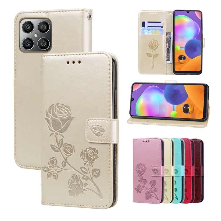 Rose Embossed Leather Phone Case, For Xiaomi Redmi 10C, For Huawei nova 8i, For Huawei nova 9, For Honor X8, For Samsung Galaxy A13 4G, For Samsung Galaxy A23