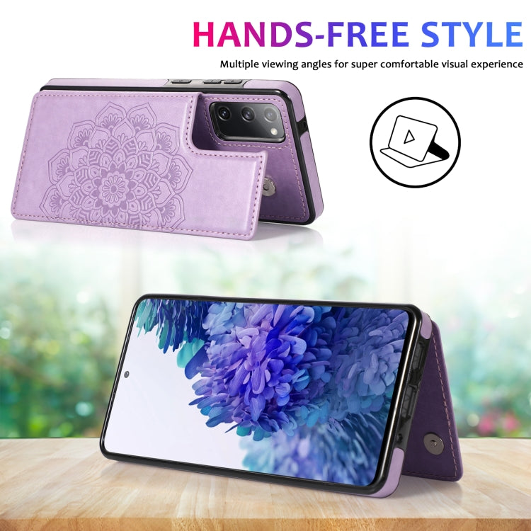 Double Buckle Mandala PU+TPU Phone Case, For Samsung Galaxy S20 FE, For Samsung Galaxy A21s, For Samsung Galaxy A22, For Samsung Galaxy A32, For Samsung Galaxy A42 5G, For Samsung Galaxy S21+ 5G, For Samsung Galaxy S21 Ultra 5G, For Samsung Galaxy S21 ...