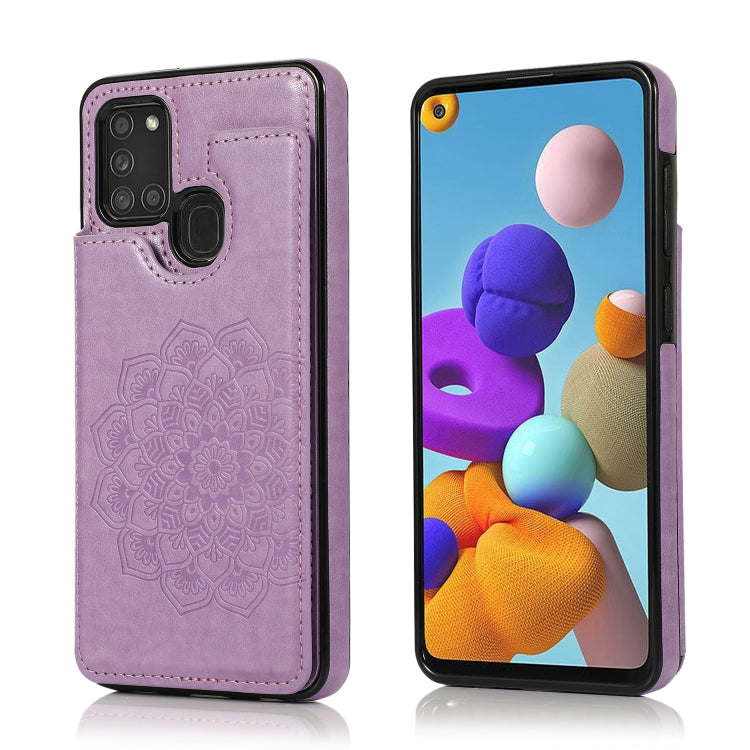 Double Buckle Mandala PU+TPU Phone Case, For Samsung Galaxy S20 FE, For Samsung Galaxy A21s, For Samsung Galaxy A22, For Samsung Galaxy A32, For Samsung Galaxy A42 5G, For Samsung Galaxy S21+ 5G, For Samsung Galaxy S21 Ultra 5G, For Samsung Galaxy S21 ...