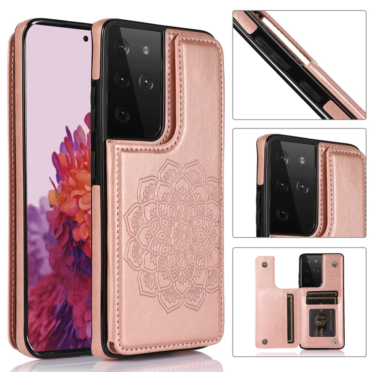 Double Buckle Mandala PU+TPU Phone Case, For Samsung Galaxy S20 FE, For Samsung Galaxy A21s, For Samsung Galaxy A22, For Samsung Galaxy A32, For Samsung Galaxy A42 5G, For Samsung Galaxy S21+ 5G, For Samsung Galaxy S21 Ultra 5G, For Samsung Galaxy S21 ...