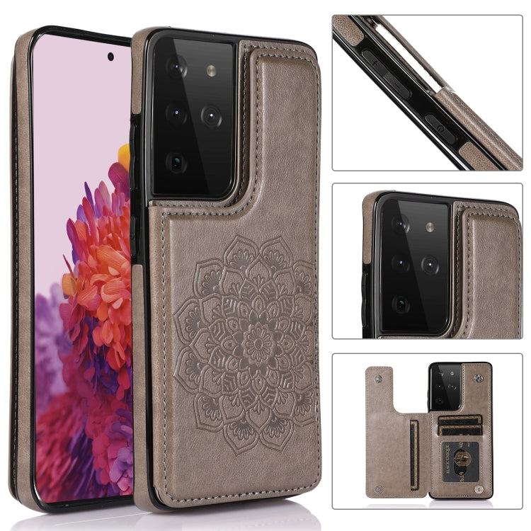 Double Buckle Mandala PU+TPU Phone Case, For Samsung Galaxy S20 FE, For Samsung Galaxy A21s, For Samsung Galaxy A22, For Samsung Galaxy A32, For Samsung Galaxy A42 5G, For Samsung Galaxy S21+ 5G, For Samsung Galaxy S21 Ultra 5G, For Samsung Galaxy S21 ...