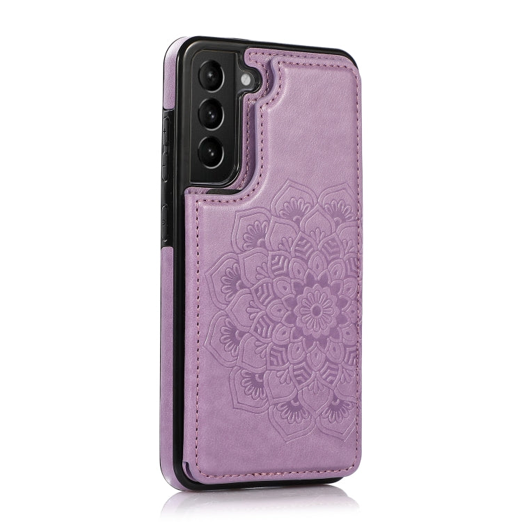 Double Buckle Mandala PU+TPU Phone Case, For Samsung Galaxy S21 FE 5G, For Samsung Galaxy A12, For Samsung Galaxy A72, For Samsung Galaxy S22 5G, For Samsung Galaxy S22+ 5G, For Samsung Galaxy S22 Ultra 5G