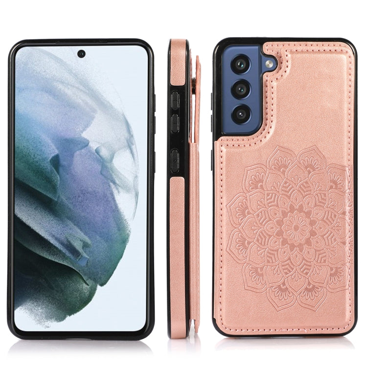 Double Buckle Mandala PU+TPU Phone Case, For Samsung Galaxy S21 FE 5G, For Samsung Galaxy A12, For Samsung Galaxy A72, For Samsung Galaxy S22 5G, For Samsung Galaxy S22+ 5G, For Samsung Galaxy S22 Ultra 5G
