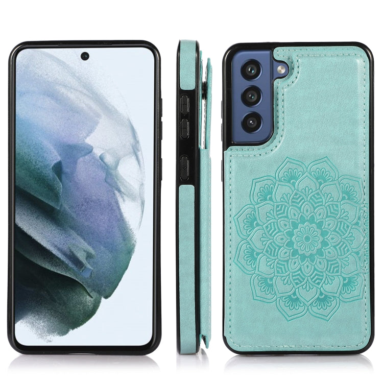 Double Buckle Mandala PU+TPU Phone Case, For Samsung Galaxy S21 FE 5G, For Samsung Galaxy A12, For Samsung Galaxy A72, For Samsung Galaxy S22 5G, For Samsung Galaxy S22+ 5G, For Samsung Galaxy S22 Ultra 5G