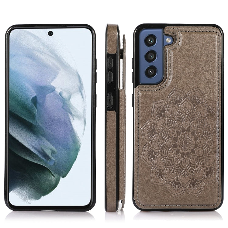 Double Buckle Mandala PU+TPU Phone Case, For Samsung Galaxy S21 FE 5G, For Samsung Galaxy A12, For Samsung Galaxy A72, For Samsung Galaxy S22 5G, For Samsung Galaxy S22+ 5G, For Samsung Galaxy S22 Ultra 5G